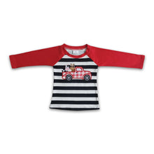 Load image into Gallery viewer, Cow tractor embroidery boy long sleeve shirt