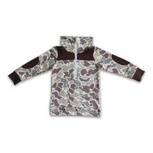 Load image into Gallery viewer, Camo brown long sleeve zipper kids fall shirt