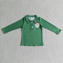 Load image into Gallery viewer, Santa print long sleeves boy Christmas shirt