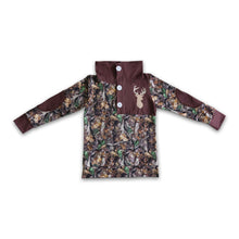 Load image into Gallery viewer, Deer print camo long sleeve kids fall pullover