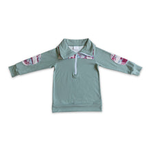 Load image into Gallery viewer, Reindeer plaid solid cotton kids boy Christmas zipper pullover