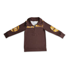 Load image into Gallery viewer, Bull skull hat brown zipper western pullover