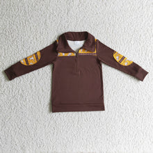 Load image into Gallery viewer, Bull skull hat brown zipper western pullover