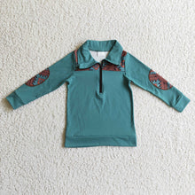 Load image into Gallery viewer, Turquoise aztec baby boy western zipper pullover