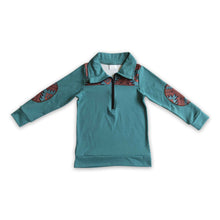 Load image into Gallery viewer, Turquoise aztec baby boy western zipper pullover