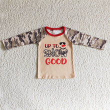 Load image into Gallery viewer, Up to snow good snowman camo boy Christmas shirt