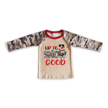 Load image into Gallery viewer, Up to snow good snowman camo boy Christmas shirt