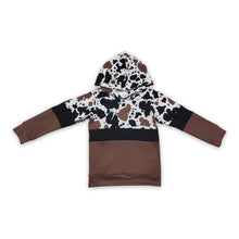 Load image into Gallery viewer, Cow brown long sleeves baby kids western hoodie