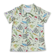 Load image into Gallery viewer, Short sleeves fishes baby boy button up summer shirt