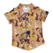 Load image into Gallery viewer, Mouse short sleeves cute boy button up shirt