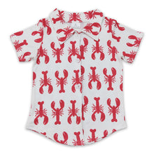 Load image into Gallery viewer, Crawfish short sleeves kids boy button up shirt
