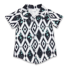 Load image into Gallery viewer, Aztec short sleeves baby kids button up shirt