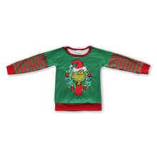 Load image into Gallery viewer, Green face long sleeves baby kids Christmas shirt