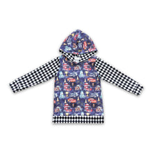 Load image into Gallery viewer, Plaid sleeves cars top kids boy hoodie