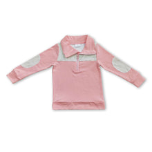 Load image into Gallery viewer, Pink cotton green stripe kids zipper pullover