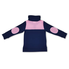 Load image into Gallery viewer, Navy cotton red plaid kids boy zipper pullover