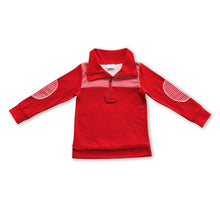 Load image into Gallery viewer, Red cotton plaid kids zipper pullover