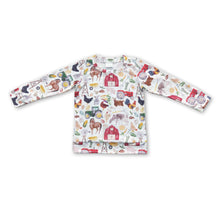 Load image into Gallery viewer, Cow pig chicken tractor long sleeves kids farm shirt