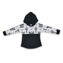 Load image into Gallery viewer, Highland cow cactus black baby boy hoodie