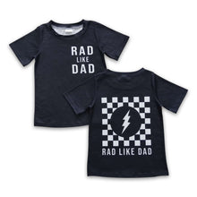 Load image into Gallery viewer, Rad like dad black plaid kids boy shirt