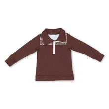 Load image into Gallery viewer, Olive brown duck kids boy hunting pullover