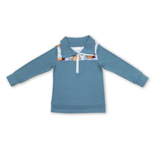 Load image into Gallery viewer, Plaid duck long sleeves kids boy zipper pullover