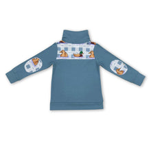 Load image into Gallery viewer, Plaid duck long sleeves kids boy zipper pullover