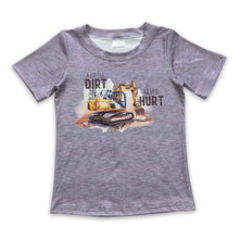 Load image into Gallery viewer, Grey short sleeves excavator kids boy shirt