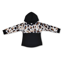 Load image into Gallery viewer, Leopard black patchwork baby kids hoodie