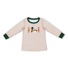 Load image into Gallery viewer, Khaki stripe duck long sleeves kids boy shirt