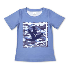 Load image into Gallery viewer, Light blue short sleeves camo duck kids boy shirt