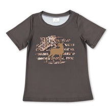 Load image into Gallery viewer, Olive deer camo short sleeves boy hunting shirt