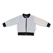 Load image into Gallery viewer, Purple gold green sequin kids mardi gras jacket