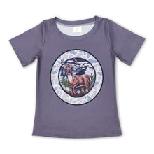 Load image into Gallery viewer, Short sleeves camo deer kids boy shirt