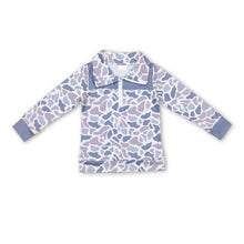 Load image into Gallery viewer, Grey camo long sleeves kids boy zipper pullover