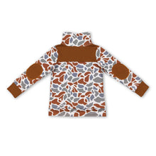 Load image into Gallery viewer, Brown camo long sleeves kids boy zipper pullover