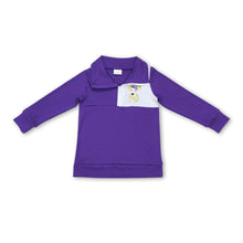 Load image into Gallery viewer, Purple plaid dog kids boys mardi gras pullover