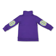 Load image into Gallery viewer, Purple plaid dog kids boys mardi gras pullover