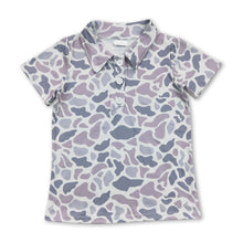 Load image into Gallery viewer, Short sleeves grey camo kids boys polo shirt