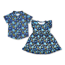 Load image into Gallery viewer, Blue koala shor sleeves boys button down shirt
