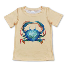 Load image into Gallery viewer, Yellow short sleeves crab boys summer shirt