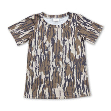 Load image into Gallery viewer, Short sleeves olive camo kids boys shirt