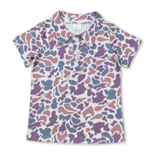 Load image into Gallery viewer, Short sleeves green camo kids boys summer polo shirt