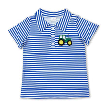 Load image into Gallery viewer, Short sleeves stripe tractor kids boys farm polo shirt