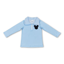 Load image into Gallery viewer, Long sleeves light blue mouse kids boys pullover
