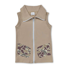 Load image into Gallery viewer, Sleeveless camo zipper kids boys hunting vest