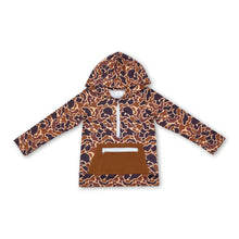 Load image into Gallery viewer, Brown long sleeves camo pocket zipper boys hoodie