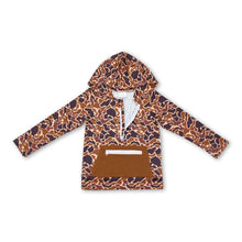 Load image into Gallery viewer, Brown long sleeves camo pocket zipper boys hoodie