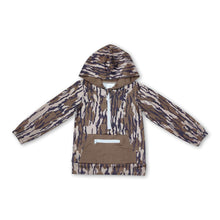 Load image into Gallery viewer, Long sleeves olive camo pocket zipper boys hoodie