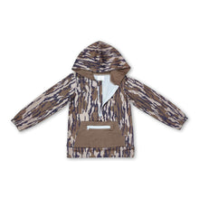 Load image into Gallery viewer, Long sleeves olive camo pocket zipper boys hoodie